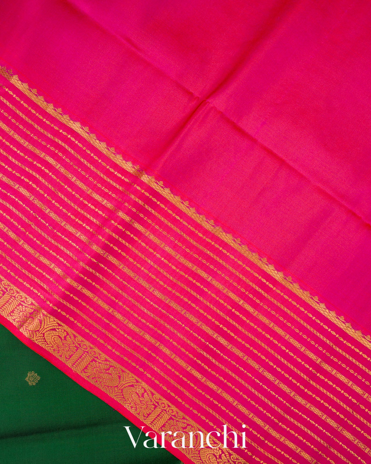 Bottle Green Pure Soft Silk Handloom Saree
