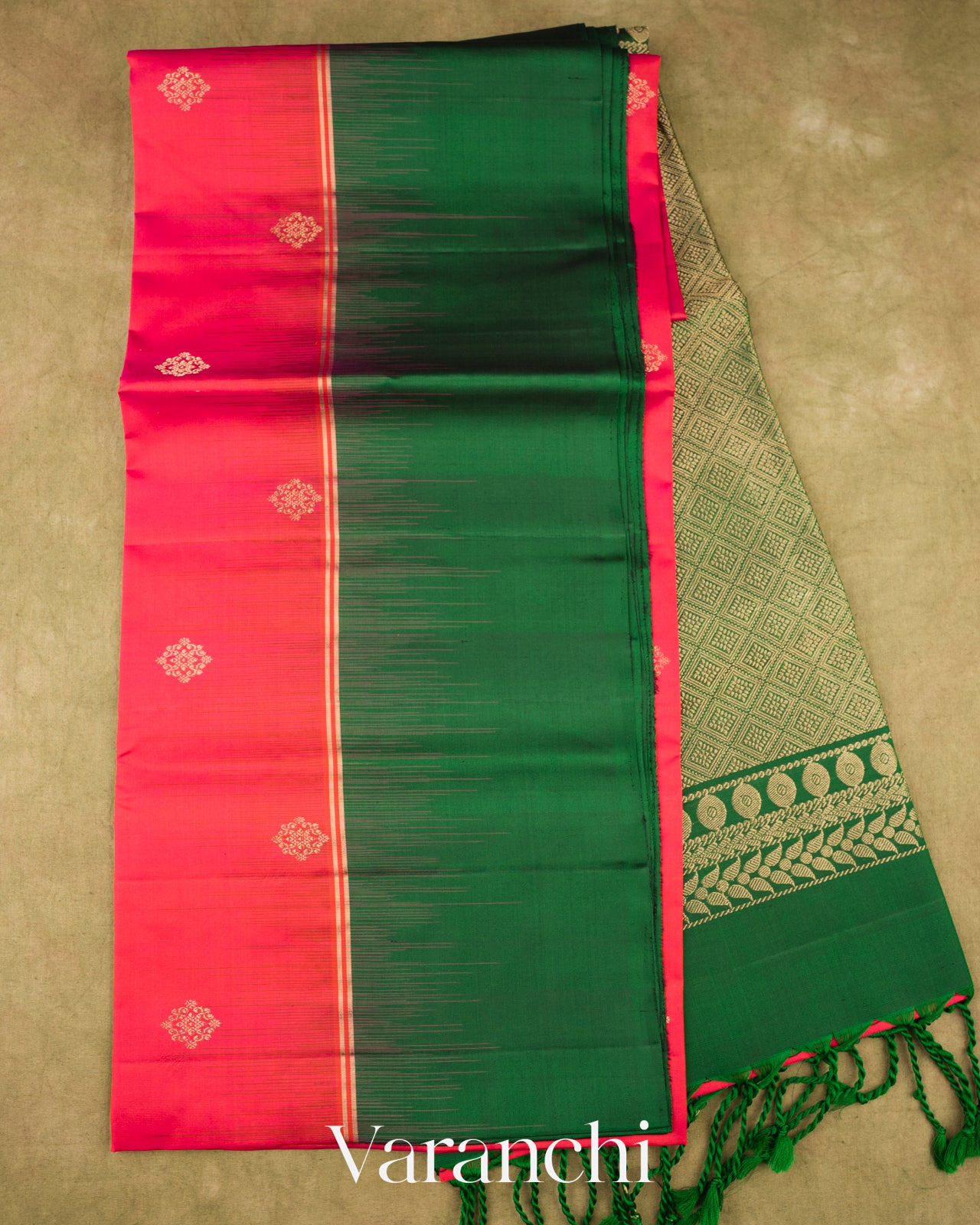 Coral Pink Pure Soft Silk Handloom Saree