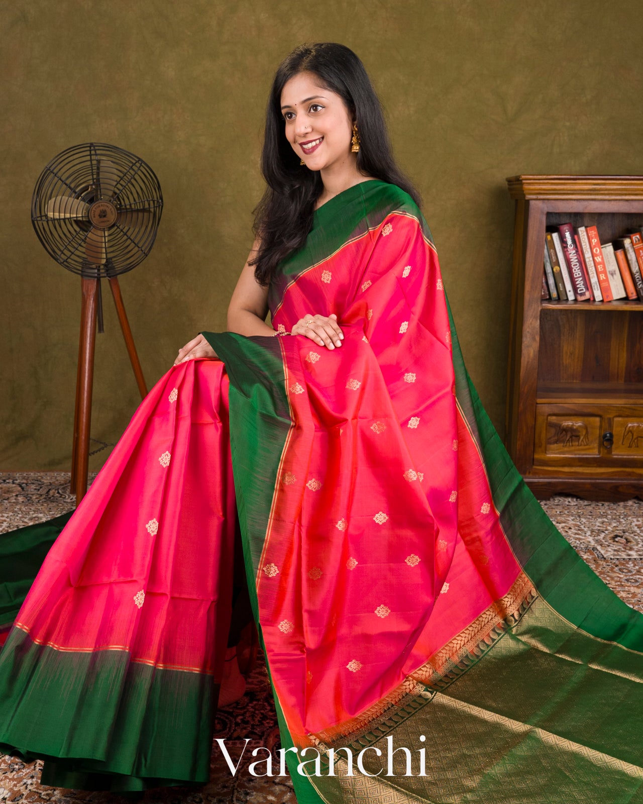 Coral Pink Pure Soft Silk Handloom Saree