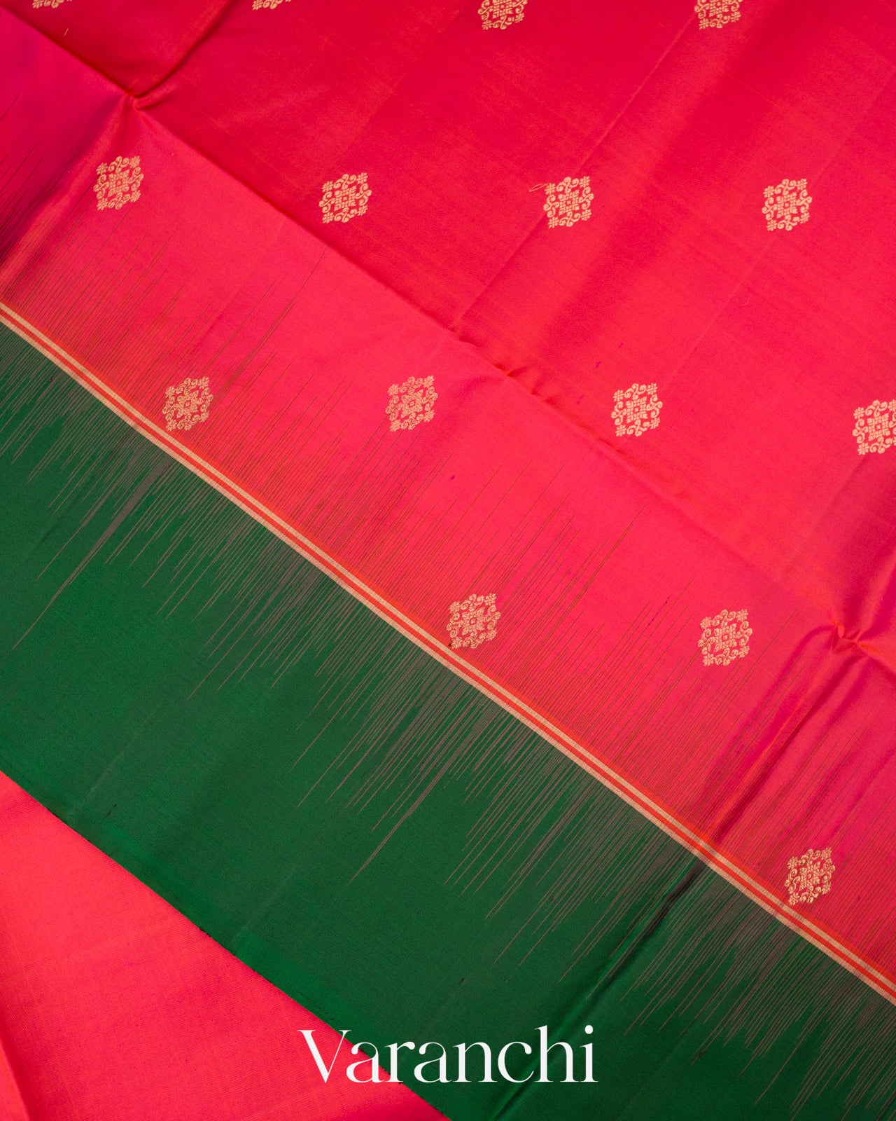 Coral Pink Pure Soft Silk Handloom Saree