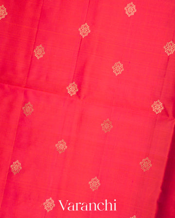 Coral Pink Pure Soft Silk Handloom Saree