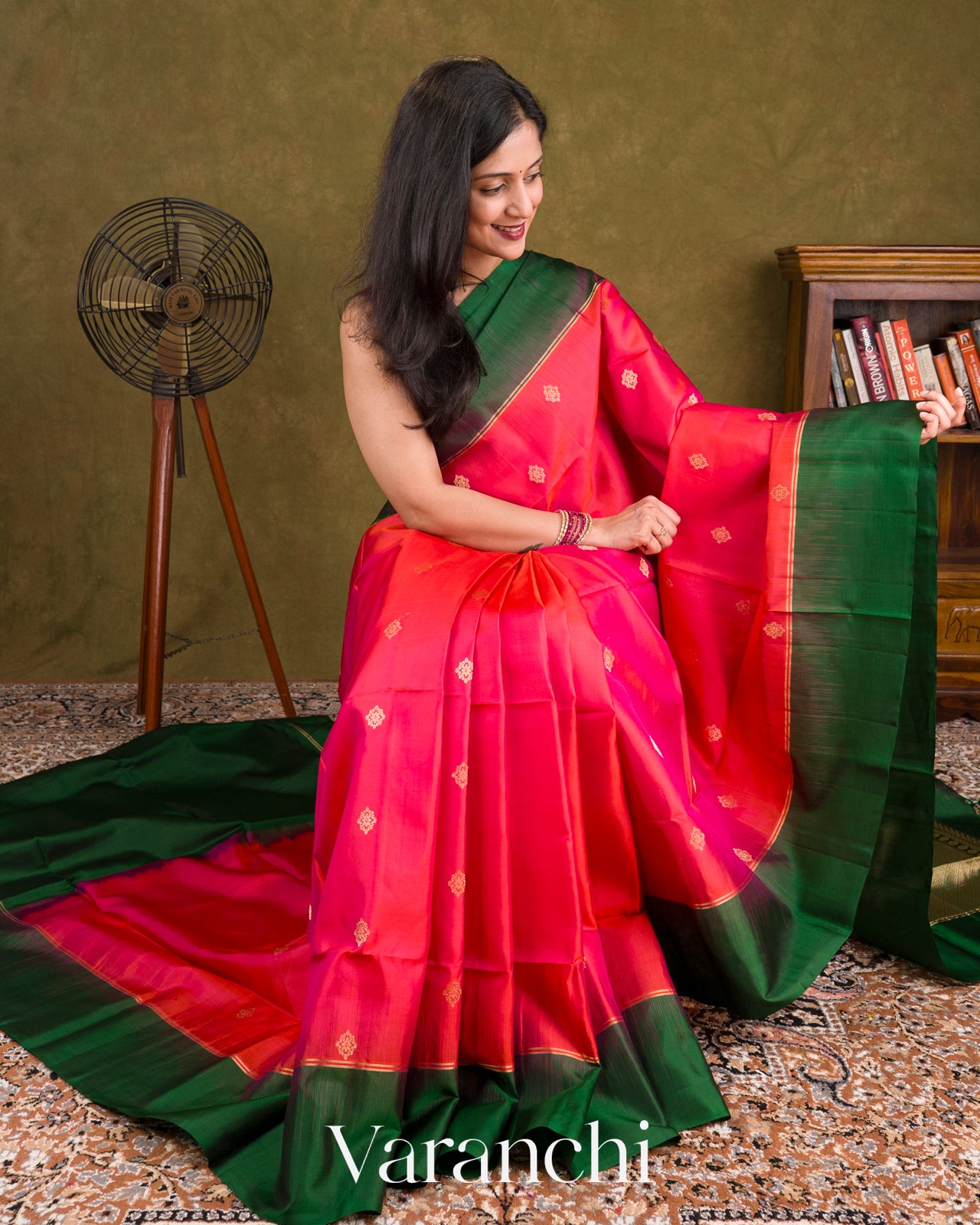 Coral Pink Pure Soft Silk Handloom Saree