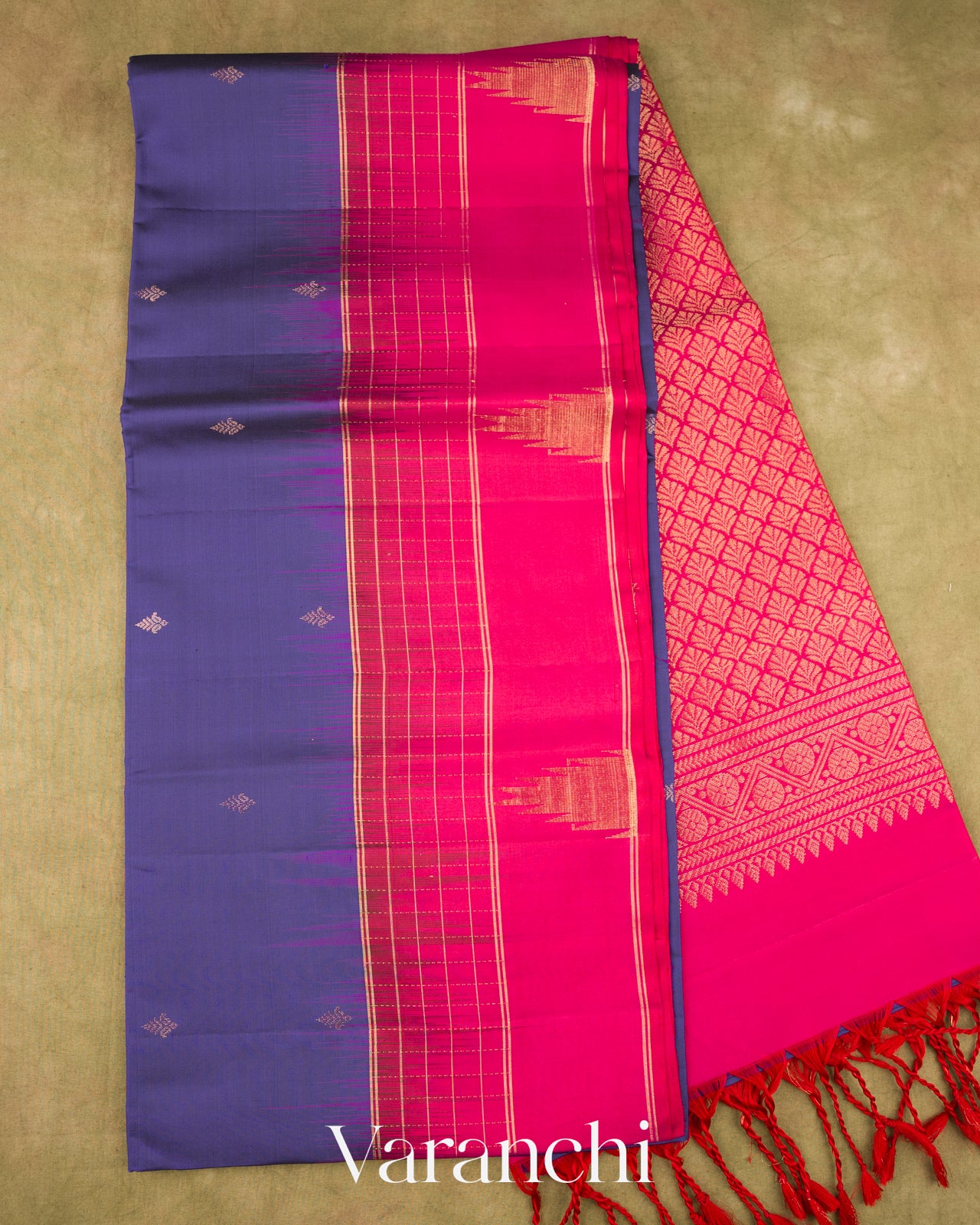 Indigo Blue Pure Soft Silk Handloom Saree