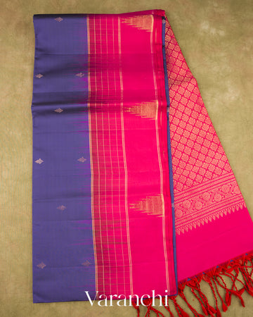 Indigo Blue Pure Soft Silk Handloom Saree