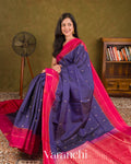 Indigo Blue Pure Soft Silk Handloom Saree