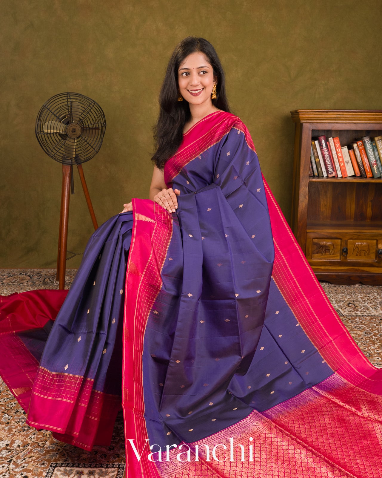 Indigo Blue Pure Soft Silk Handloom Saree