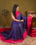 Indigo Blue Pure Soft Silk Handloom Saree