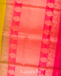 Lime Yellow-Green Pure Soft Silk Handloom Saree