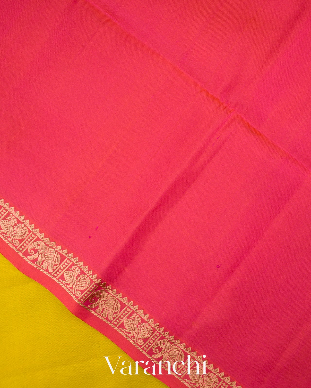 Lime Yellow-Green Pure Soft Silk Handloom Saree