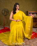 Lime Yellow-Green Pure Soft Silk Handloom Saree