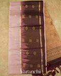 Powdered Rose Mauven Pure Soft Silk Handloom Saree