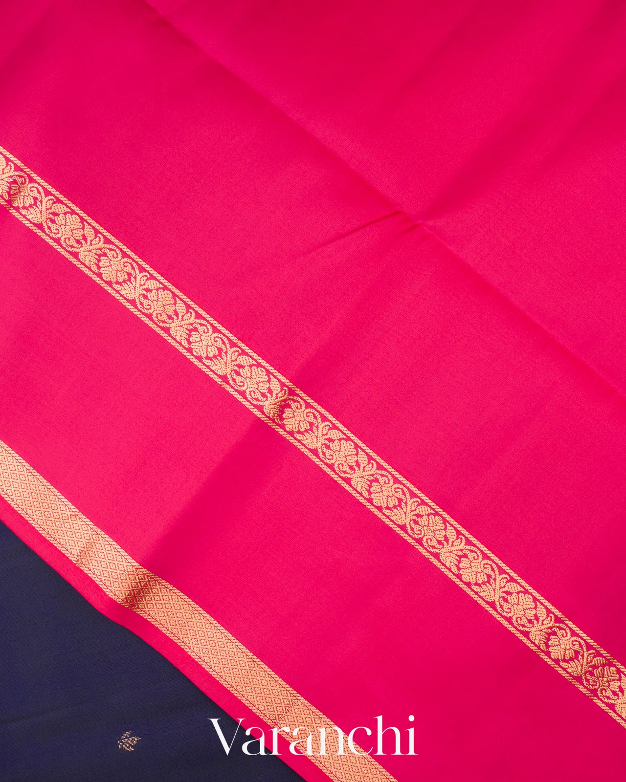 Navy Blue Pure Soft Silk Handloom Saree
