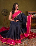 Navy Blue Pure Soft Silk Handloom Saree