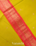Bright Lime Yellow Pure Soft Silk Handloom Saree 