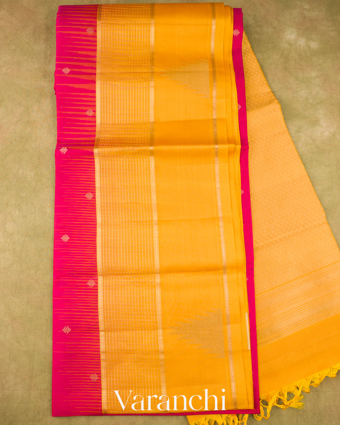 Rani Pink Pure Soft Silk Handloom Saree