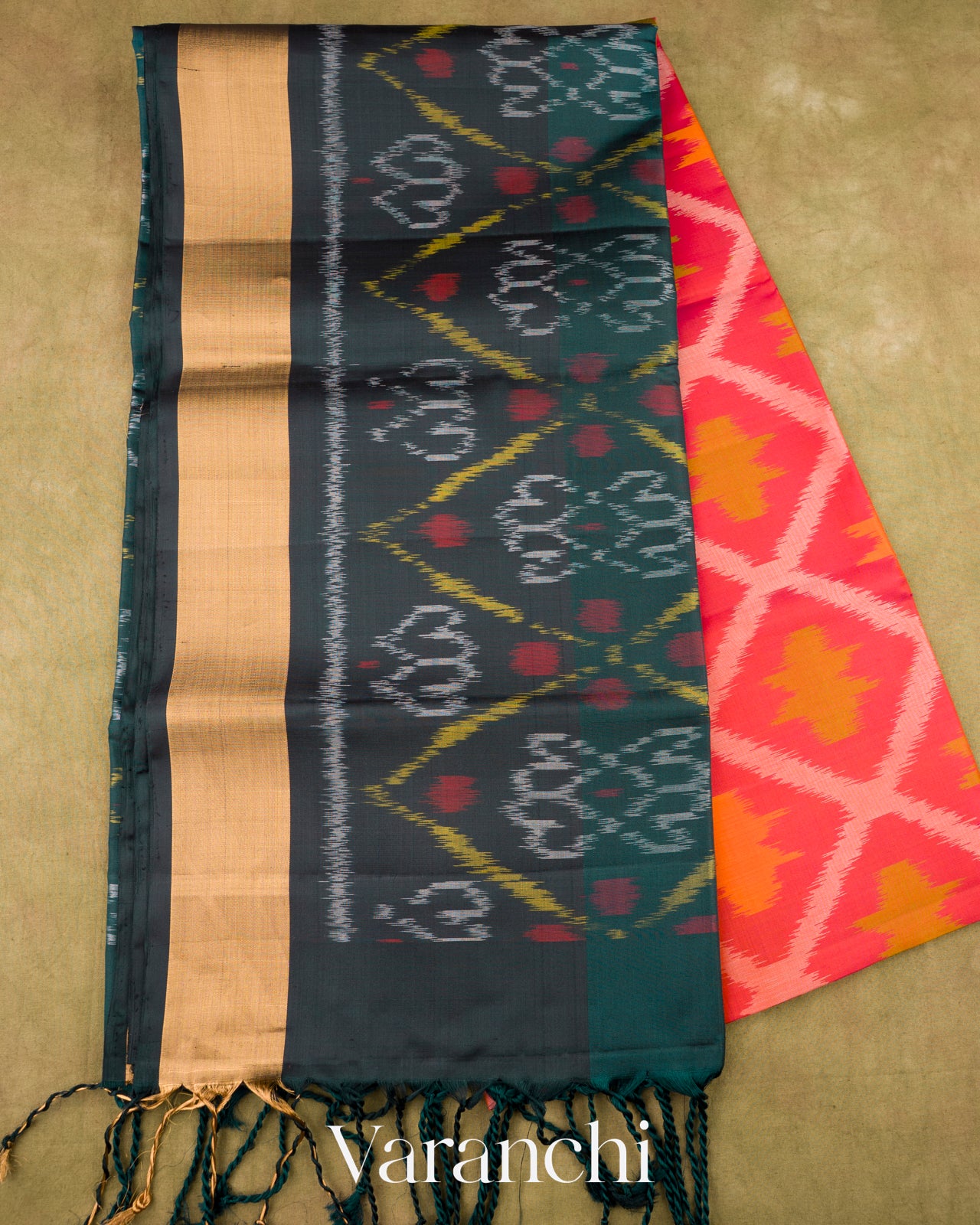 Rani Pink With Pochampally Pure Soft Silk Handloom Saree