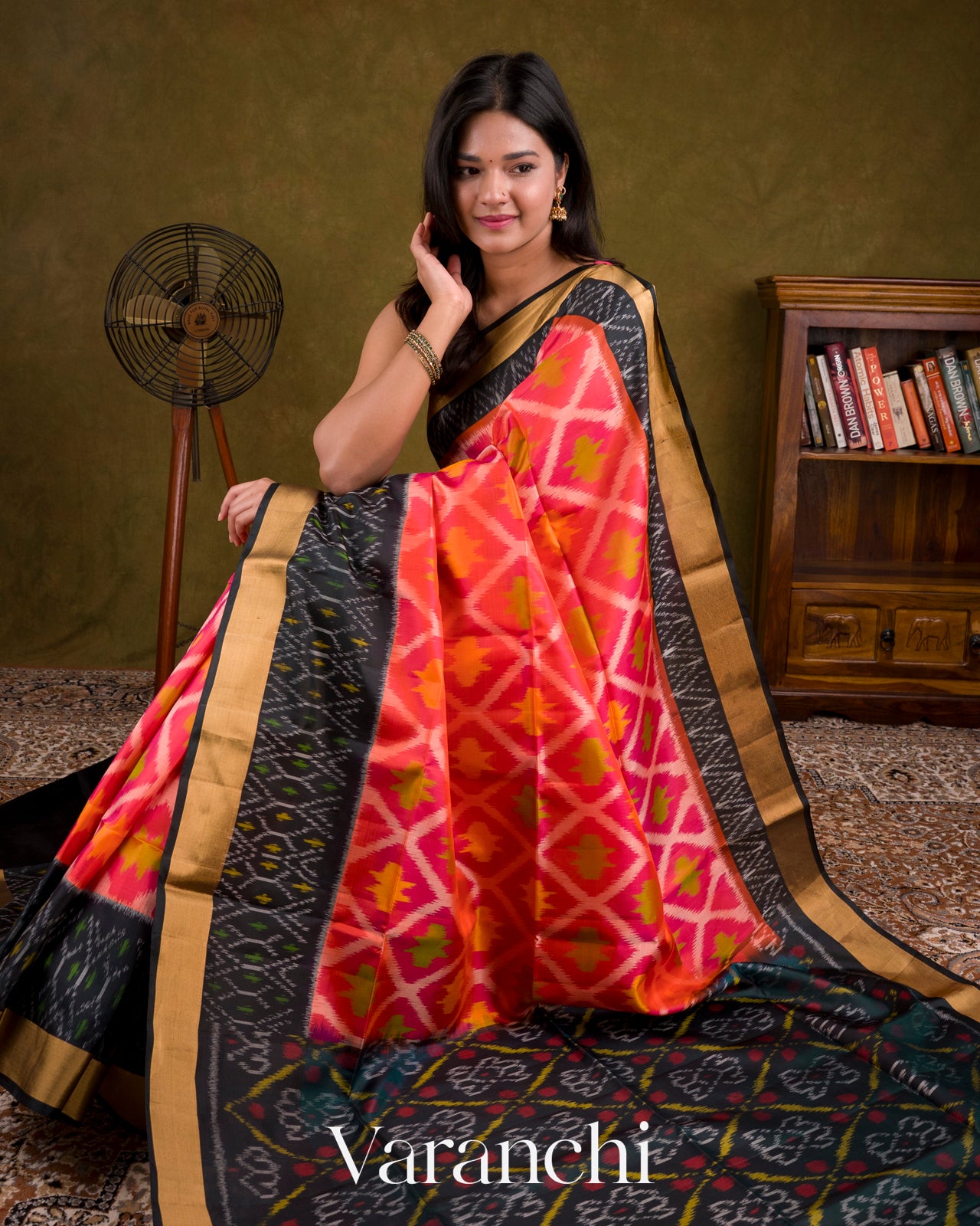 Rani Pink With Pochampally Pure Soft Silk Handloom Saree