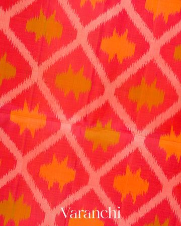 Rani Pink With Pochampally Pure Soft Silk Handloom Saree