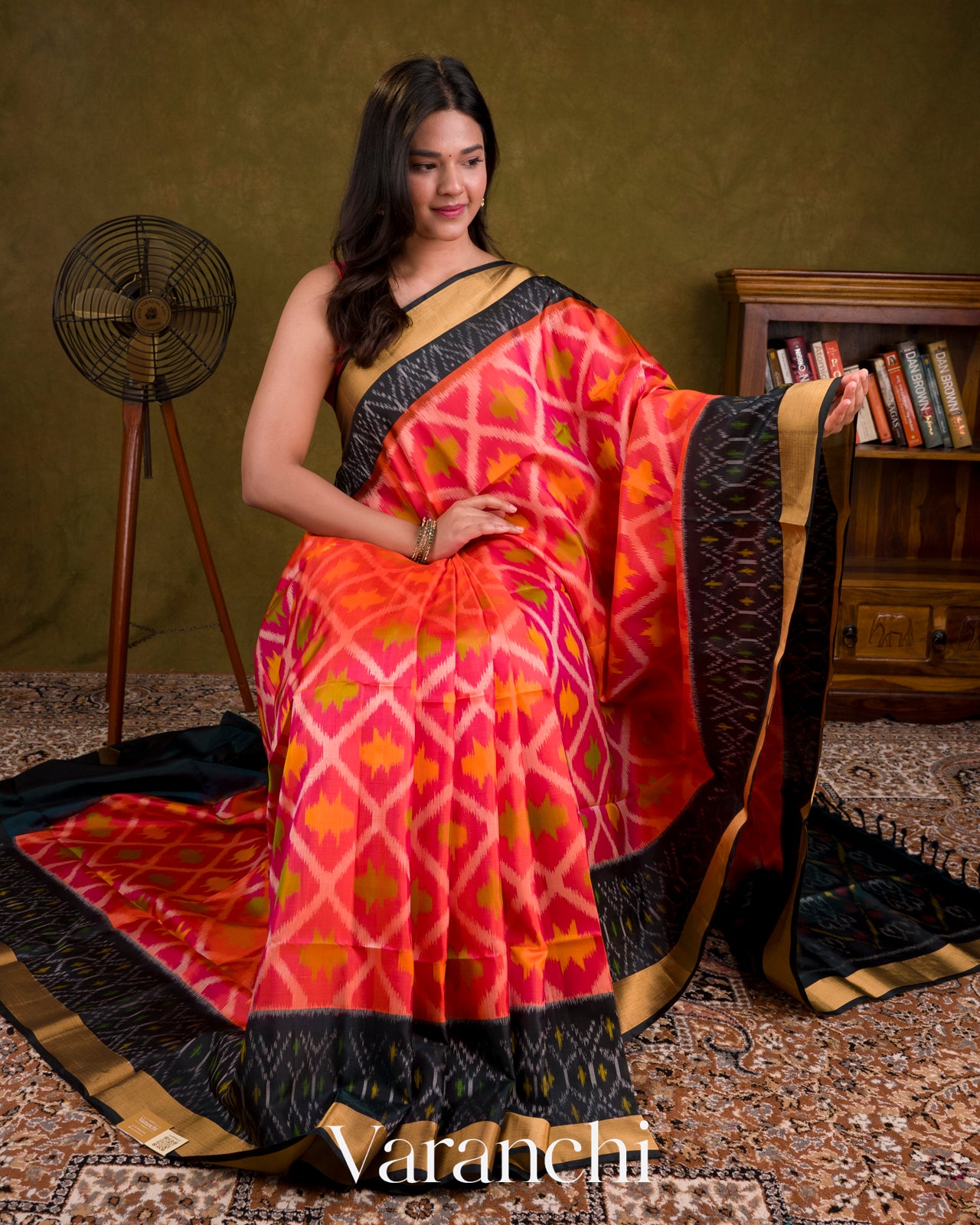 Rani Pink With Pochampally Pure Soft Silk Handloom Saree