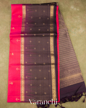 Rani Pink Pure Soft Silk Handloom Saree
