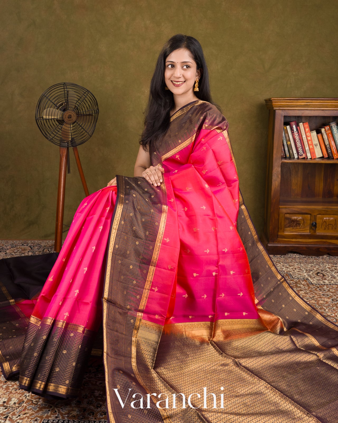 Rani Pink Pure Soft Silk Handloom Saree