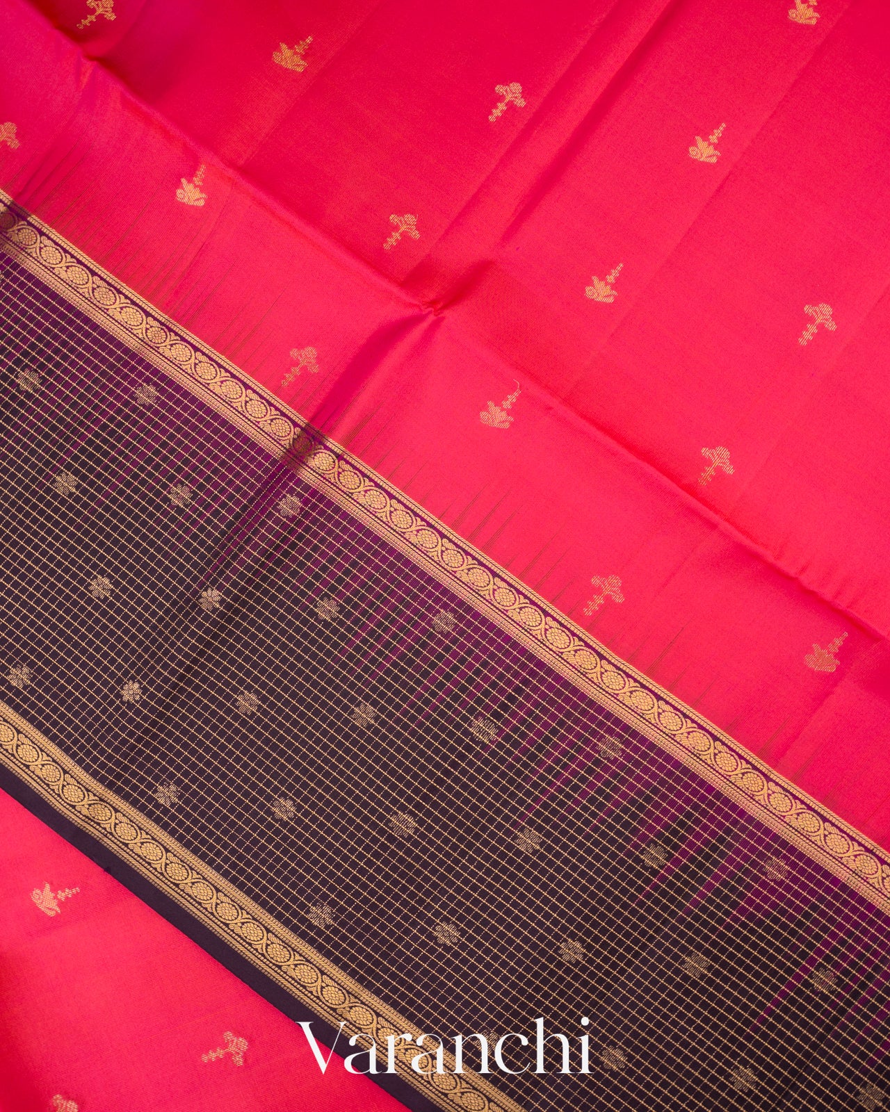 Rani Pink Pure Soft Silk Handloom Saree