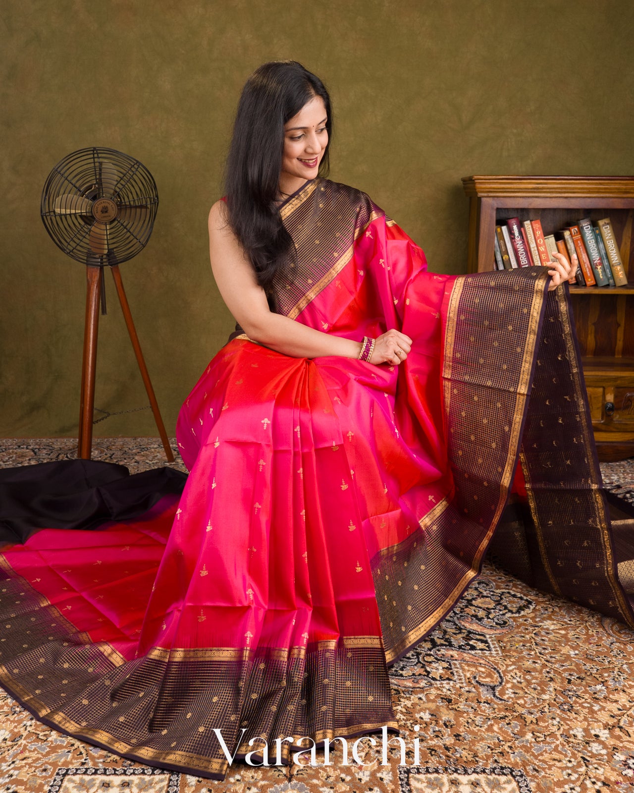 Rani Pink Pure Soft Silk Handloom Saree