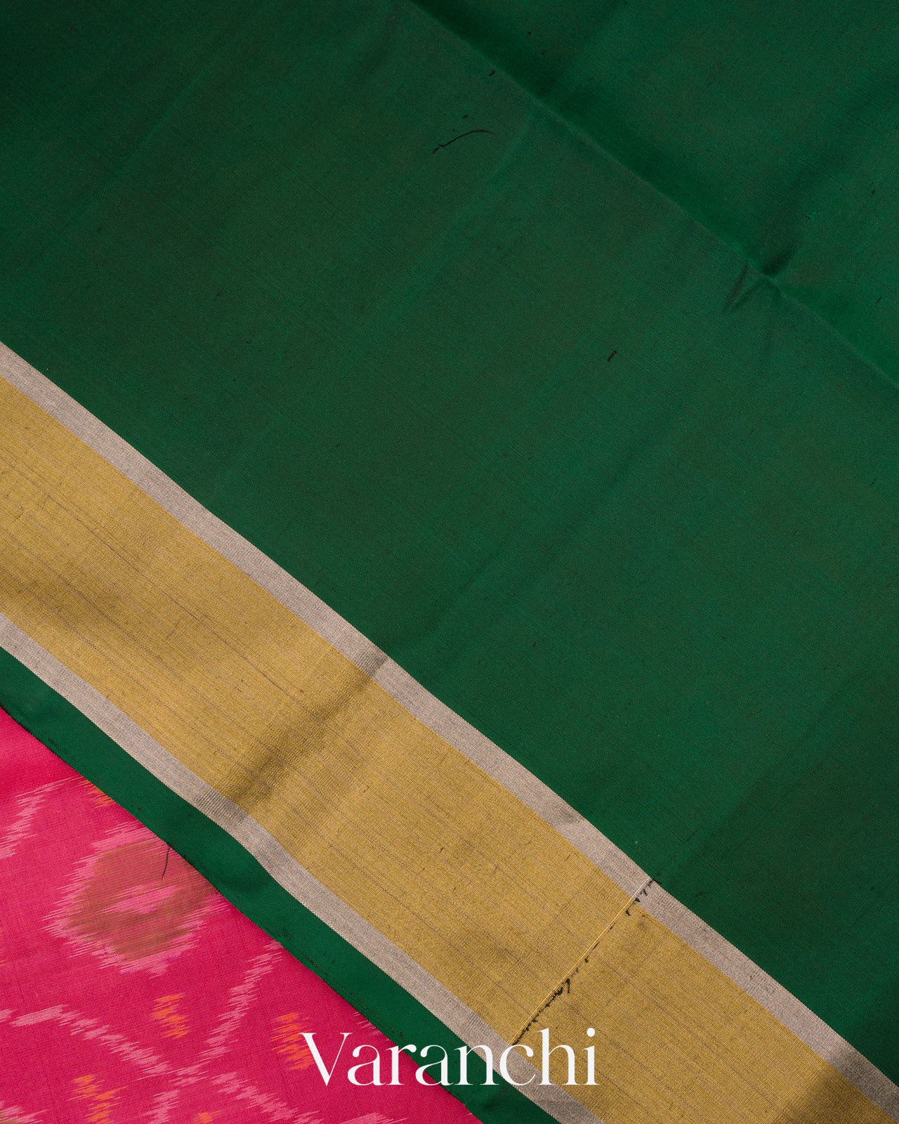 Rani Pink Pochampally Pure Soft Silk Handloom Saree