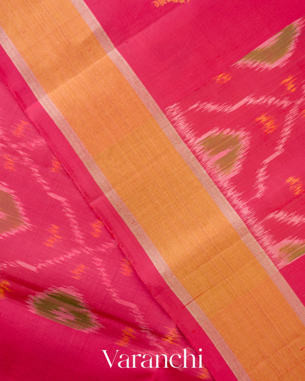 Rani Pink Pochampally Pure Soft Silk Handloom Saree