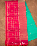 Turquoise Pure Soft Silk Handloom Saree