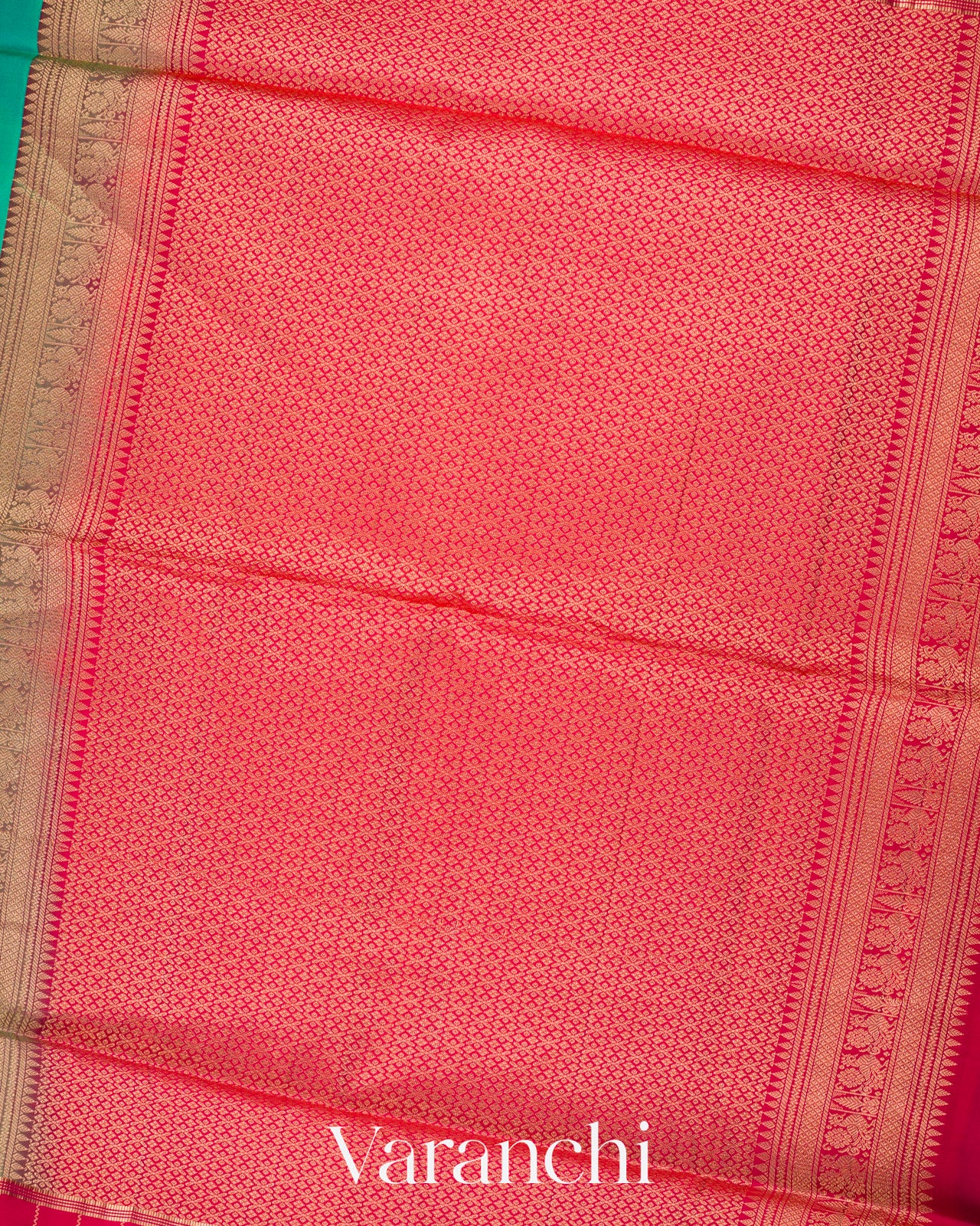 Turquoise Pure Soft Silk Handloom Saree