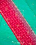 Turquoise Pure Soft Silk Handloom Saree