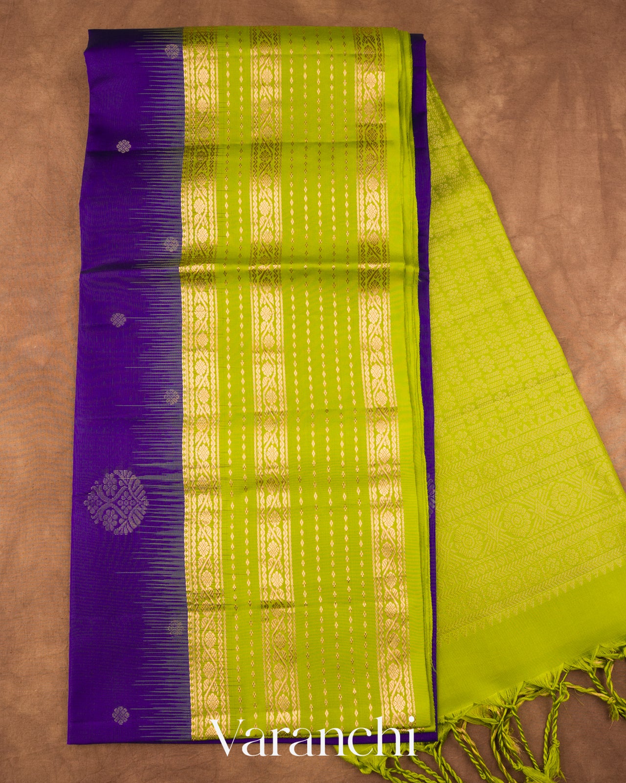 Royal Indigo Violet Pure Soft Silk Handloom Saree
