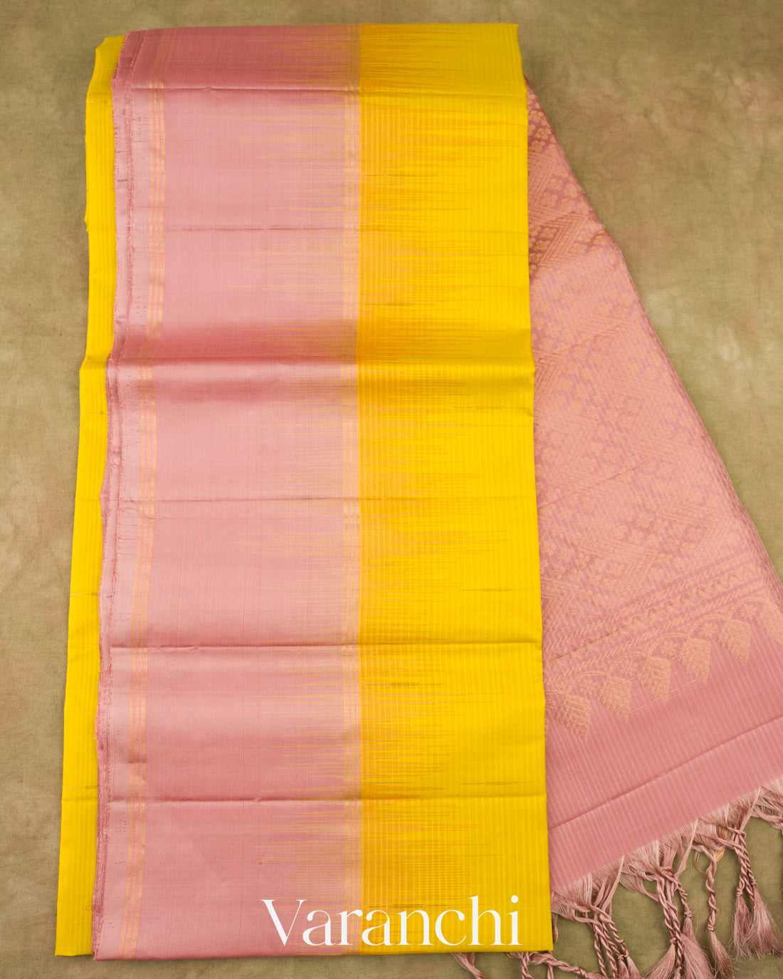 Marigold Yellow Pure Soft Silk Handloom Saree
