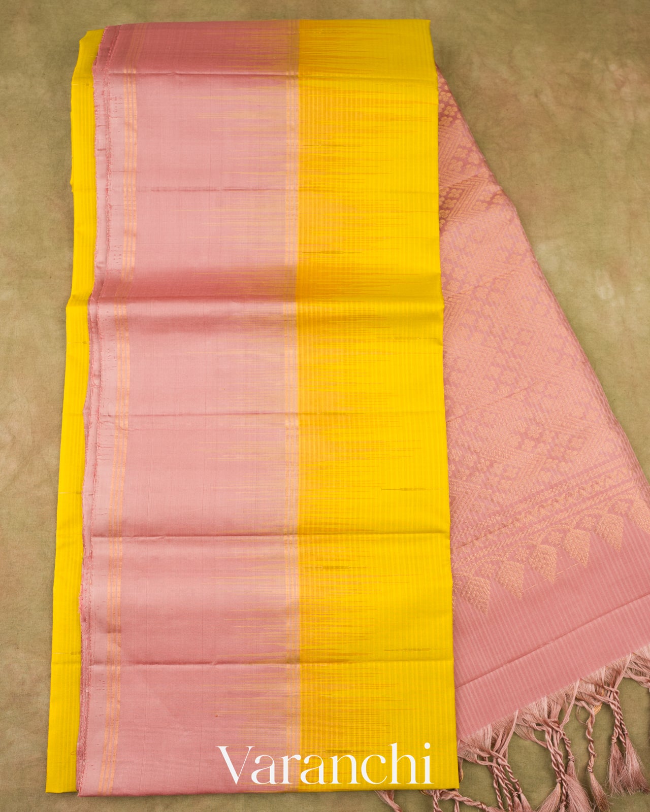 Marigold Yellow Pure Soft Silk Handloom Saree