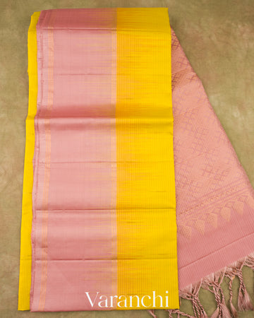 Marigold Yellow Pure Soft Silk Handloom Saree