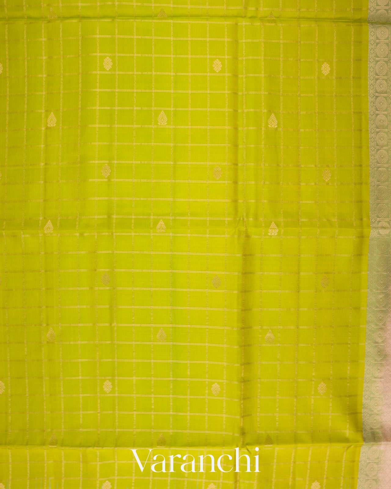 Parrot Green Pure Soft Silk Handloom Saree 