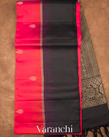 Reddish Pink Pure Soft Silk Handloom Saree