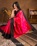 Reddish Pink Pure Soft Silk Handloom Saree