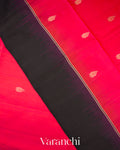 Reddish Pink Pure Soft Silk Handloom Saree
