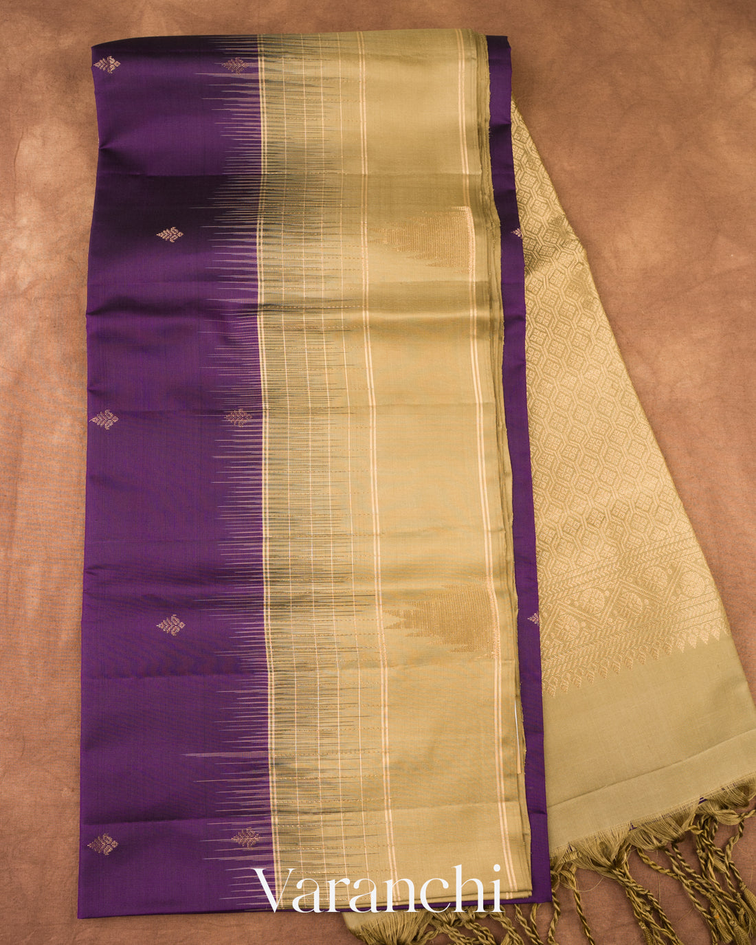 Deep Royal Purple Pure Soft Silk Handloom Saree 