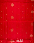 Vermilion Red Pure Soft Silk Handloom Saree  