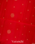 Vermilion Red Pure Soft Silk Handloom Saree  