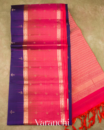 Royal Violet Pure Soft Silk Handloom Saree 