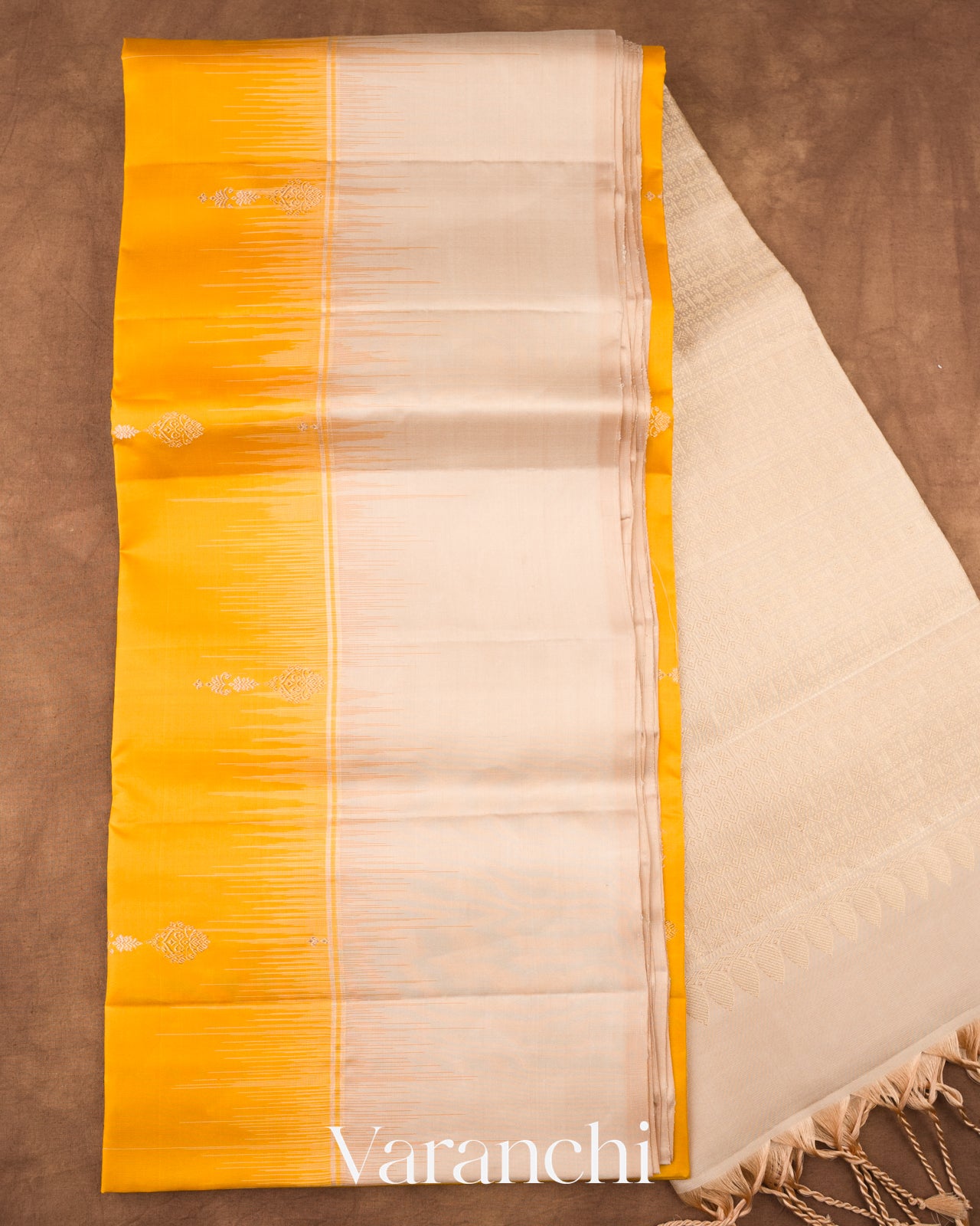 Marigold Yellow Pure Soft Silk Handloom Saree 