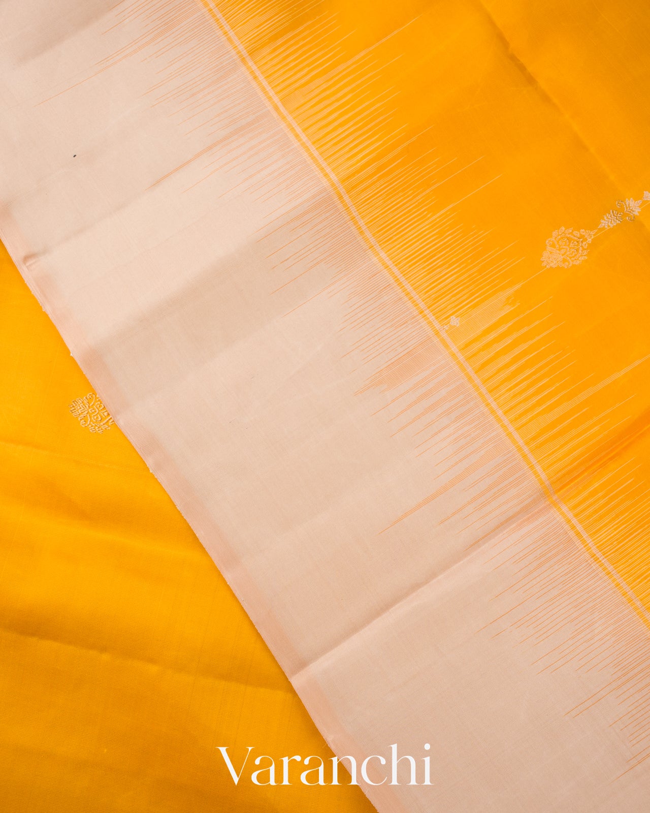 Marigold Yellow Pure Soft Silk Handloom Saree 