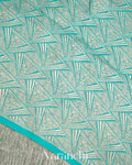 Turquoise Blue Pure Crush Tissue Georgette Silk Saree