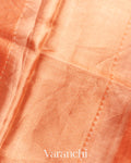 Orange Brocade Pure Tissue Kora Silk Saree