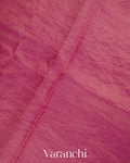 Berry Pink Tissue Striped Pure Kora Silk Handloom Saree