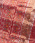 Purple Tissue Printed Pure Kora Silk Saree